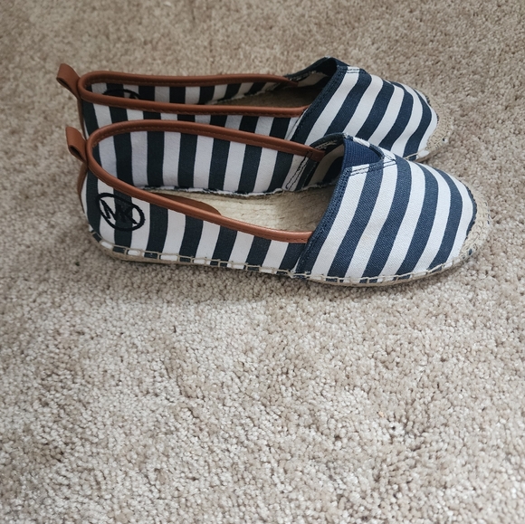 Michael Kors Navy and White Striped Espadrilles - Picture 2 of 5